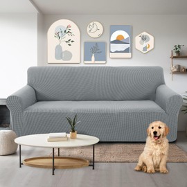 U-NICE HOME Stretch Couch Cover Sofa Cover Washable Sofa Slipcover Furniture Protector for 3 Cushion Couch Sofa Pet Friendly(Sofa, Grey)