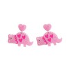 Zhang shine Cute Colorful Dinosaur Earrings Unique Acrylic Cartoon Animal