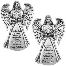 BBTO 2 Pcs Guardian Angel Sun Visor Clip Bless Travel Safely Visor Clip Car Sun for Parent, Friend, Driver