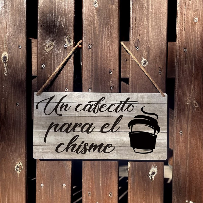 Funny Kitchen Signs Gift Farmhouse un Cafecito Para el Chisme