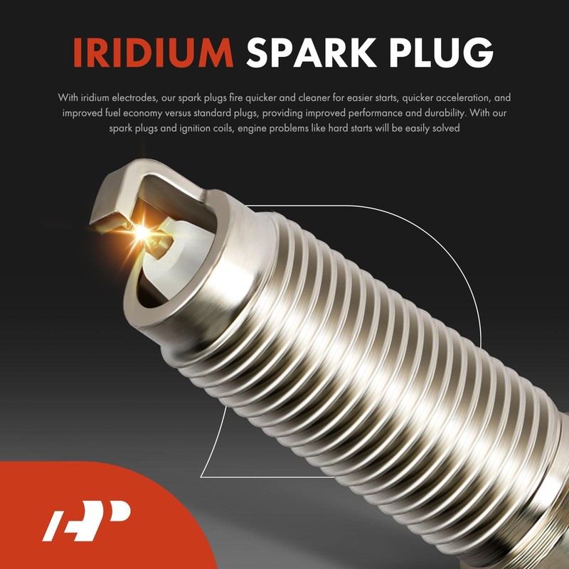 A-Premium (Red) Set of 8 Ignition Coil Pack and Iridium