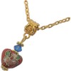 Heart Cloisonne with Austrian Crystal Gold Plated Pendant + CHAIN