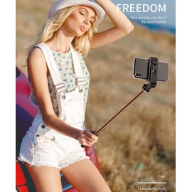 TECHWOLF Tripie Camara Palo Selfie Stick con Control Remoto Inalámbrico Bluetooth, Tripode Camara Se Puede Utilizar para Tomar Fotografías, Vídeos Y Transmisiones En Vivo En Teléfonos (Negro)
