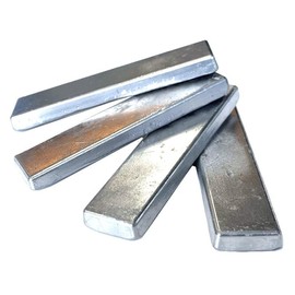 Hard Lead #6 (No. 6) Ingot, Pb [Approx. 7.6 oz (215 g) x 4 Pieces] Set (Approx. 1.9 lbs (0.86 kg), Approx. 94.0% Pb, Approximately 6.0% Sb, For DIY Metal Jigs, Base Metal DYI Multipurpose TSUNEYA