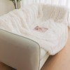 Beige Faux Fur Throw Blanket, Beige 50" x 60" Fluffy