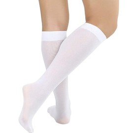 JUNGANRHA® Women Knee High Pop Socks - Ladies Knee Length Trouser Long Socks - Breathable Microfiber Girls Stockings for Casual Daily Wear Comfort | One Size | White | Pack of 3