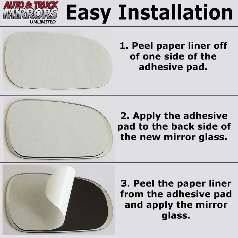 Mirror Glass + Full Size Adhesive Pad for 2008-2017 Buick