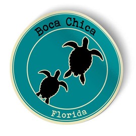 Squiddy Boca Chica Florida Beach Town - Vinyl Sticker (7" high)