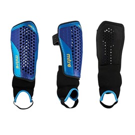 Mitre Aircell Carbon Guard Football Shin Pads, Breathable, Lightweight Design, Adult, BLACK/CYAN/YELLOW, S