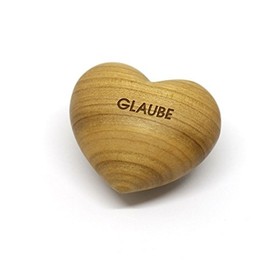 Thankgoods Wooden Heart Worry Stone Engraved with Faith Unique Fruit Wood