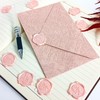 Pilloze 50 Pcs Adhesive Pink Rose Wax Seal Stickers, Rose