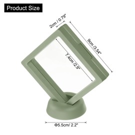 uxcell 12 Pcs 3D Floating Display Case, 3.54 x 3.54 Inch Floating Frame Display Holder Stand, Transparent PE Jewelry Storage Box, Light Green