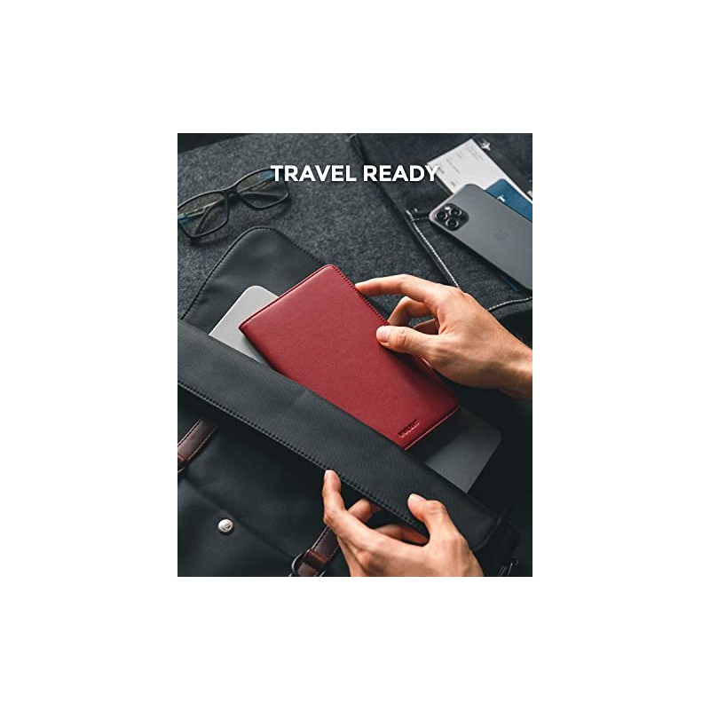 VULKIT Cartera Porta Pasaporte Billetera de Viaje con Bloqueo RFID