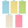 A6 Lined Refill Paper,Colored Pages for A6 Refillable 6-Ring Binder