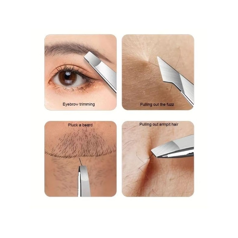 4pcs Set Professional Tweezers Set Perfect for Hair Removal &