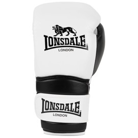 Lonsdale Barford Leather Boxing Gloves White/Black 10 oz