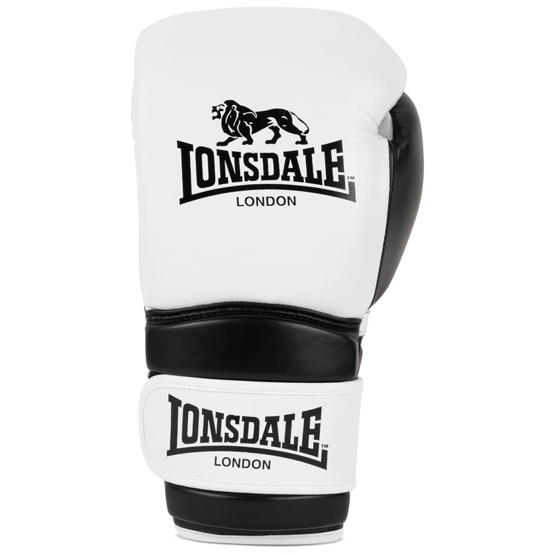 Lonsdale Barford Leather Boxing Gloves White/Black 10 oz