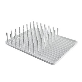 OXO Good Grips Compact Dish Rack, Biscuit, 13-3/4" x 10-3/8" x 3-1/2" h for Storage