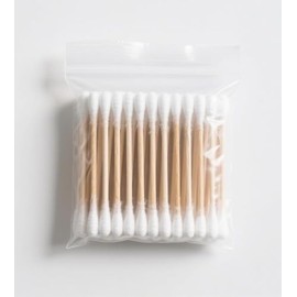 Earwax Cleaning 100pcs Organic Cotton Swabs, 100% Cotton Double-Tipped（White）