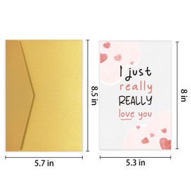Romantic Valentines Day Card, Sweet Love Card for Him Her, Anniversary Birthday Card for Boyfriend, I Just Really Love You