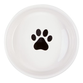 Bone Dry Ceramic Dog Food & Water Bowl Set, Removeable Non-Skid Ring Bottom, Microwave & Dishwasher Safe, Medium, 6x2, Black/White, 2 Count