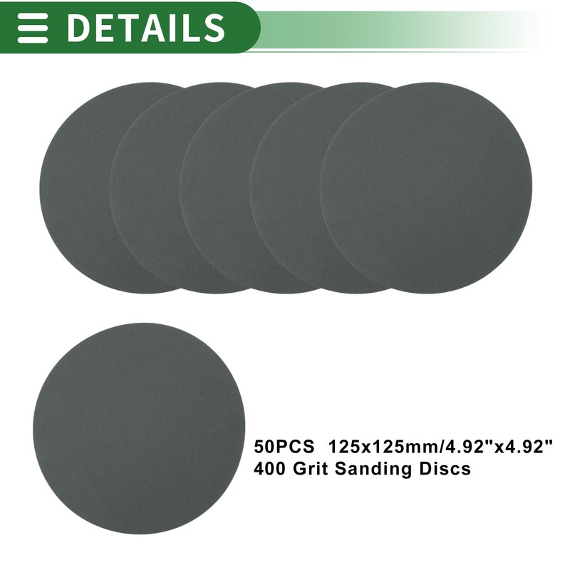 X AUTOHAUX Sandpaper Hook & Loop Sanding Sheets 125x125mm Black