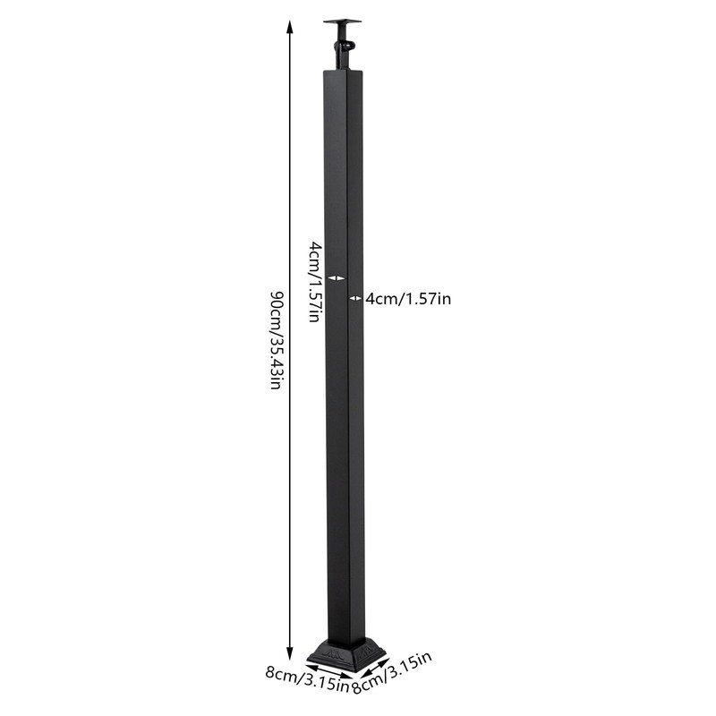Square Iron Stair Balusters Post - Adjustable 270° Angle Bracket