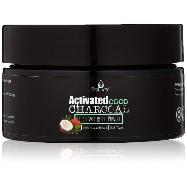 Teeth Whitening Charcoal Powder made from Activated Organic Coconut Shell - Eliminates Bad Breath, Coffee & Tea Stains, Oral Germs - 2 x FREE Activated Charcoal Strips Bonus