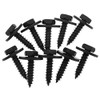 10 x Black Taper Screw Self Tapping Screw and Washer