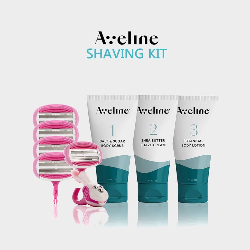 Aveline Women's Razor with 6-Blade Lubricated Cartridge - Multi-Grip Handle