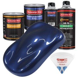 Restoration Shop - Daytona Blue Metallic Urethane Basecoat with Clearcoat Auto Paint - Complete Medium Quart Paint Kit - Professional High Gloss Automotive, Car, Truck Refinish Coating