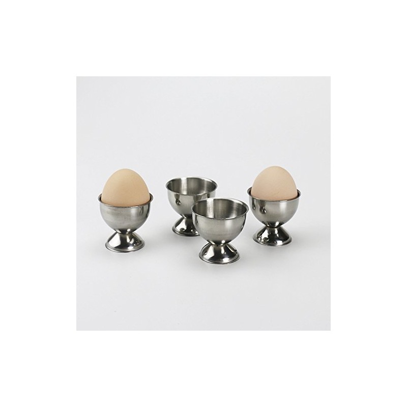 PIQIUQIU Set of 4 Egg Cup Holder Stainless Steel Egg