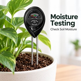 3-in-1 Soil Moisture, pH & Light Meter for Plants – Long Probe Tester for Indoor & Outdoor Garden Care