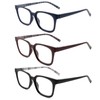 SOPHILY 3 Pack Square Reading Glasses for Men Women, Mens