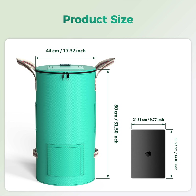 SPONDWILD Compost Bins Outdoor 32 Gallon Reusable Garden Yard Waste