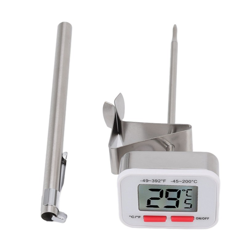 Food Thermometer Regulable Clip Large Display Screen Detachable Stainless Steel