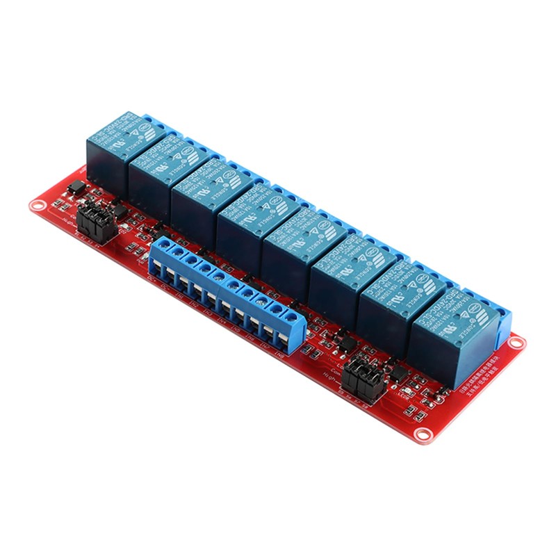 JESSINIE 24V Relay Module with Optocoupler Isolation, 8 Channel High/Low
