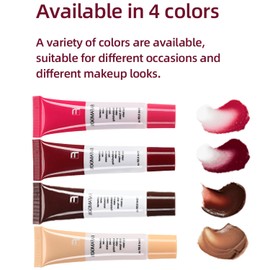 Dulele 4 Colors Peptide Lip Tint, Nourishing Lip Gloss, Hydrating Tinted Lip Butter Balm Jelly Lipstick Lip Plumping Lip Oil, Non-sticky Fresh Clear Smooth Lip Care