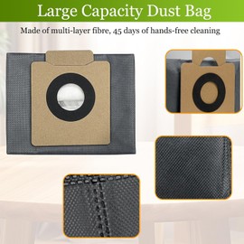 4 Pcs Dust Bags Replacement for eufy X10 Pro Omni / X8 Pro Self-Empty Station Spare Parts, 4-Layer Replcement Bags Accessory