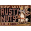 vianmo Holzschild 20x30 cm Fix-it Shop rusty nuts Garage Deko