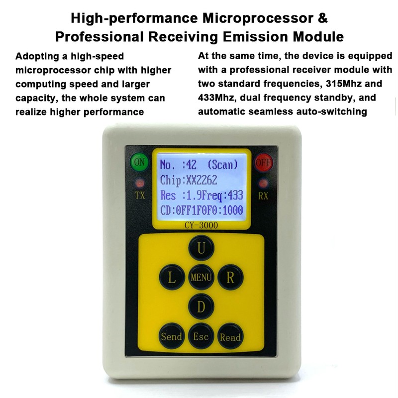 Handheld 315MHZ/433MHZ Wireless Remote Control Analyzer Multifunctional Frequency Meter Counter