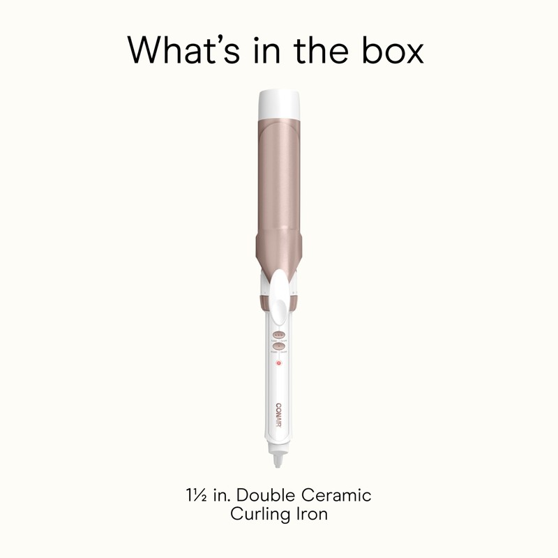Conair Double Ceramic 1 ½-Inch Curling Iron, 1 ½-Inch Barrel