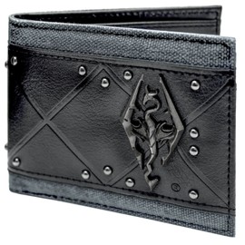 Bethesda Elder Scrolls 3D Skyrim Logo Black ID & Card Bi-Fold Wallet