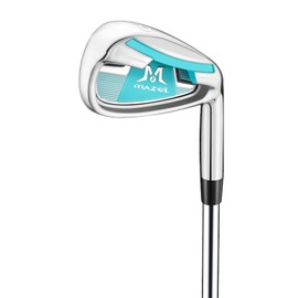 MAZEL Golf Individual Iron 1,2,3,4,5,6,7,8,9, Golf Iron with Steel Shafts for Right Handed Golfers (Stainless Steel,Blue Silver, PW, Stiff, Right)