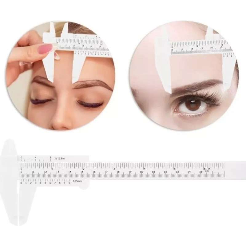 Beauty Eye Vernier Medidor Regla Para Cejas Microblading Shading