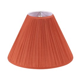Aspen Creative 33197, Hardback Empire Transitional Spider Lamp Shade, Mushroom Pleated Carrot Faux Silk Fabric, 6" Top x 16" Bottom x 12" Slant Height