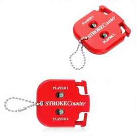 FUZVOL 2 Pack Golf Stroke Counter, Mini Red Golf Counter, Golf Score Keeper with Dial Reset Tool Key Chain for Outdoor Sport Scoreboard Games and Golf Accessories