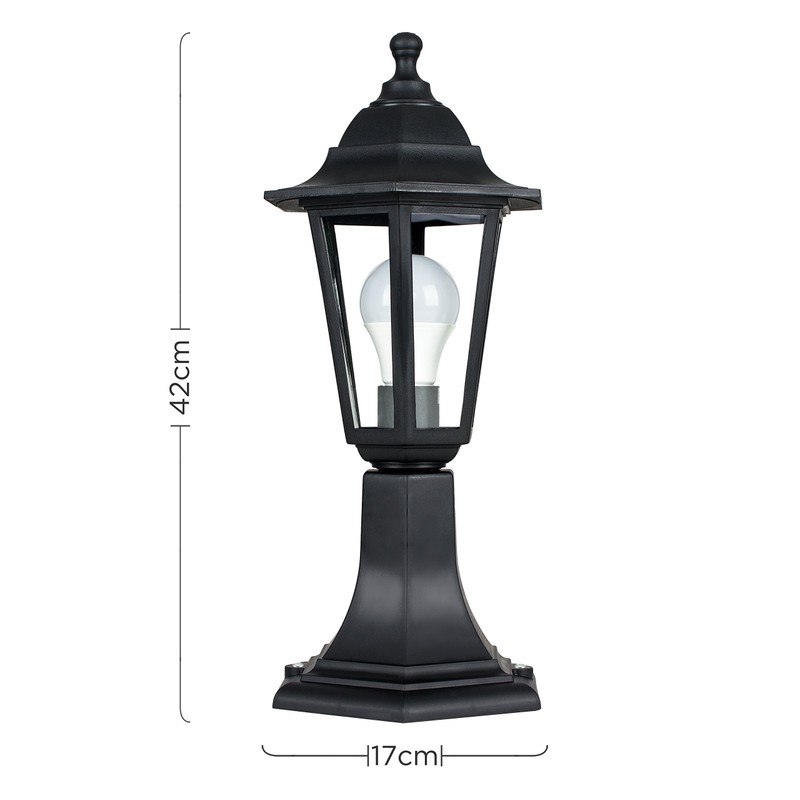 Traditional Black IP44 Outdoor Garden Lamp Post Lantern Light