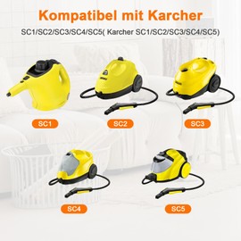 PGonline 5 Stück Zubehör für Kärcher Dampfreiniger SC1 SC2 SC3 SC4 SC5, Handdüse Ersatzteile Kompatibel karcher Dampf Reinigung, Mikrofaser-Tuch Set für Kärcher Dampfreiniger