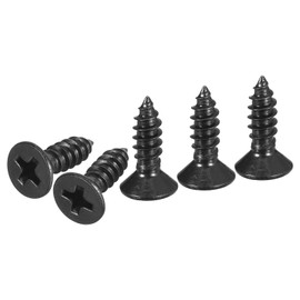 DTGN 100Pcs #8x1/2 Flat Head Wood Screws, 304 Stainless Steel Phillips Self Tapping Screws - Good for Woodworking, Furniture - Black